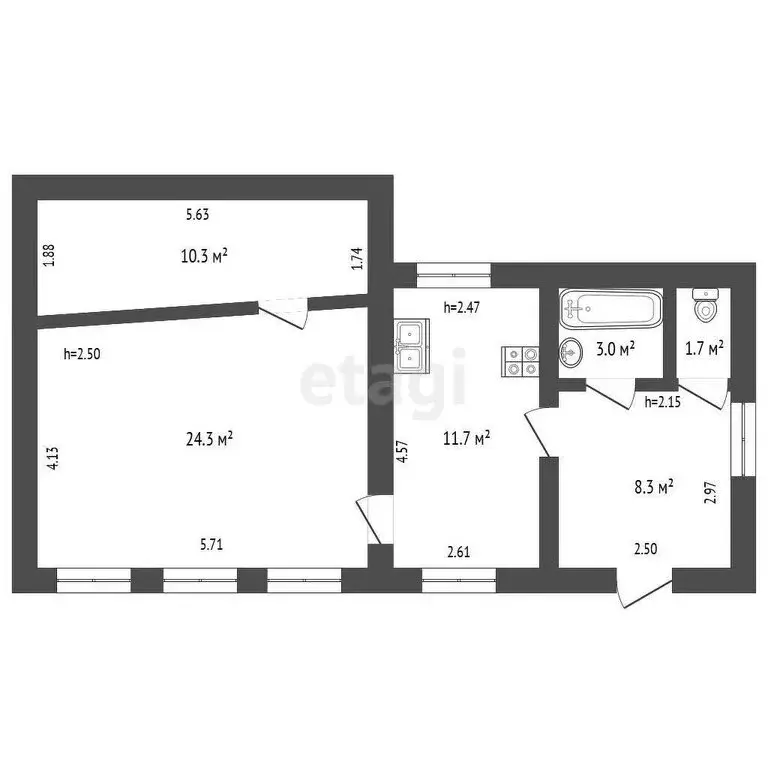 Дом в Беляниново, Центральная улица, 1 (59 м) - Фото 1