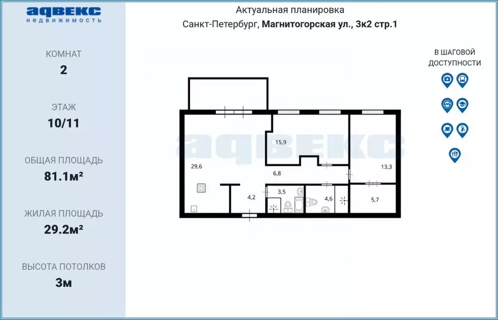 2-к кв. Санкт-Петербург Магнитогорская ул., 3к2 (81.1 м) - Фото 2