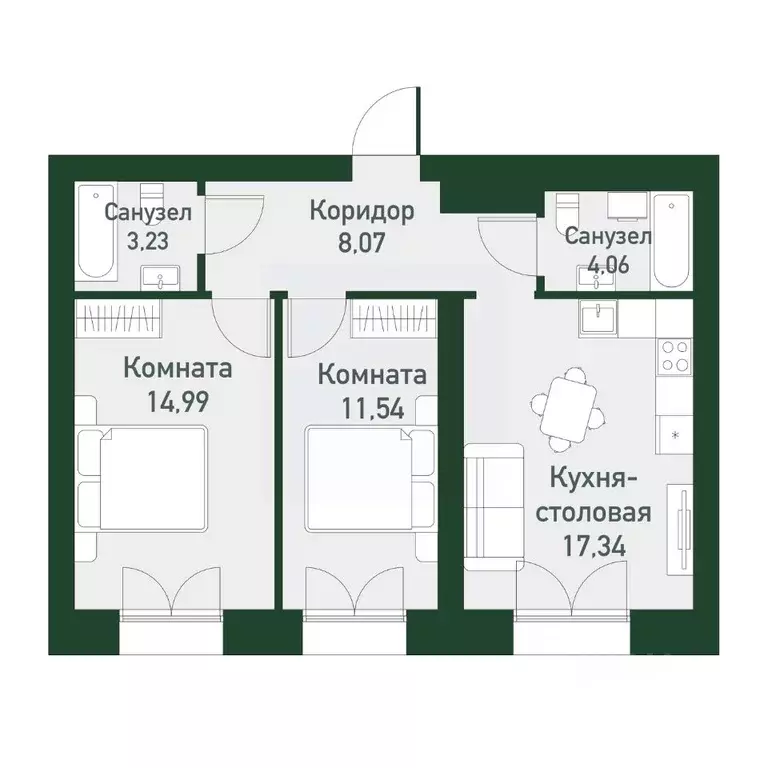 2-к кв. Свердловская область, Екатеринбург Твоя Привилегия жилой ... - Фото 0