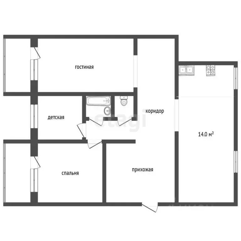 4-к кв. Владимирская область, Муром ул. Артема, 20 (92.1 м) - Фото 1