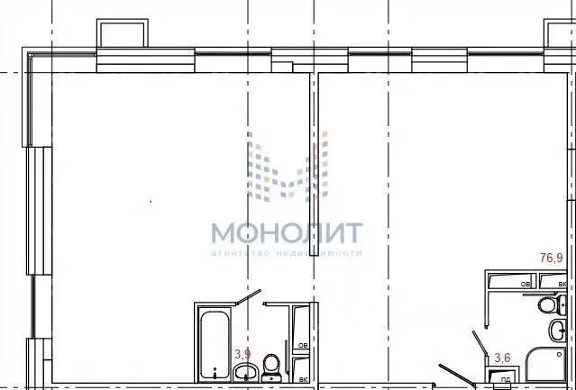3-к кв. Московская область, Одинцово Вокзальная ул., 31А (83.9 м) - Фото 2