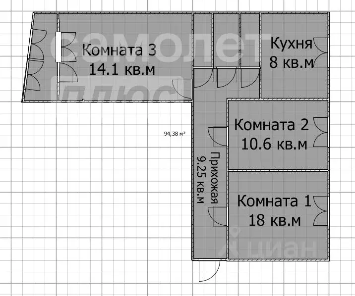 3-к кв. Пензенская область, Пенза ул. Бородина, 19 (66.5 м) - Фото 1