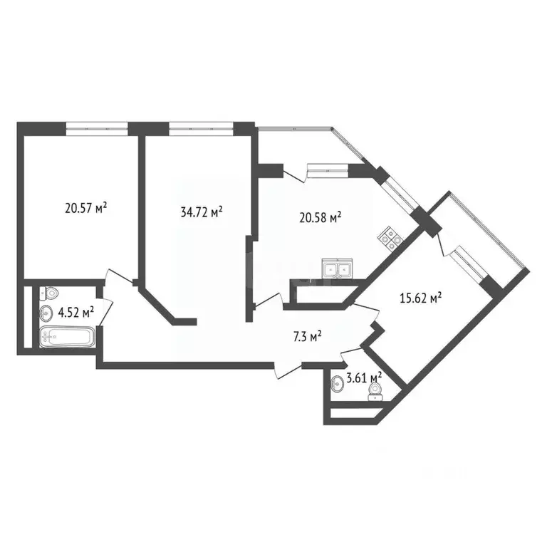 3-к кв. Крым, Симферополь ул. Набережная имени 60-летия СССР (105.8 м) - Фото 2