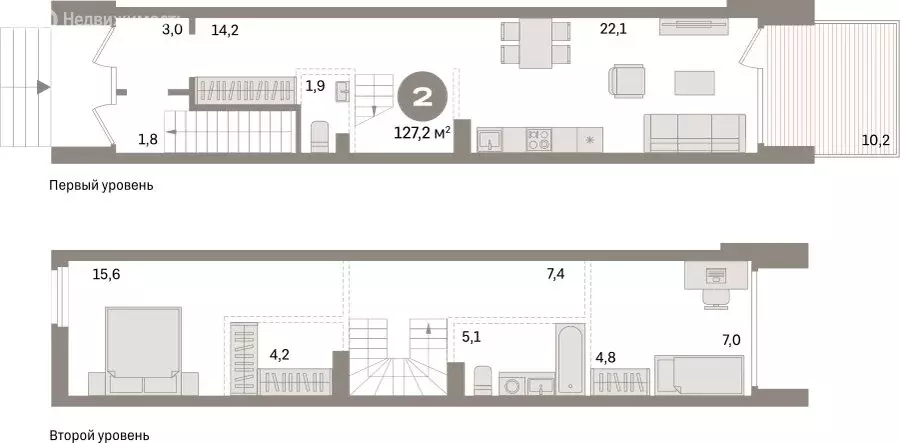 2-комнатная квартира: екатеринбург, улица шаумяна, 28 (127.2 м) - Фото 0