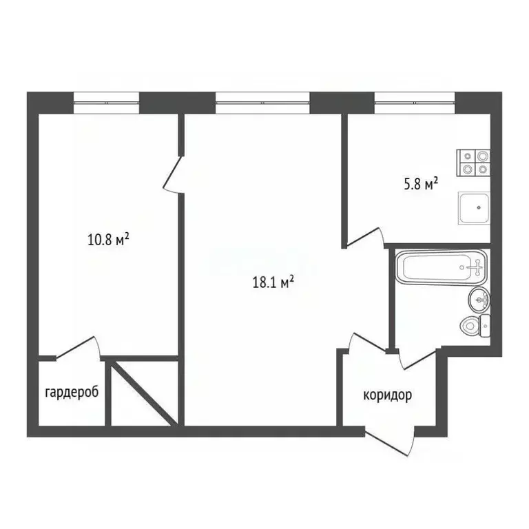 2-к кв. Воронежская область, Воронеж Кольцовская ул., 30А (41.0 м) - Фото 2