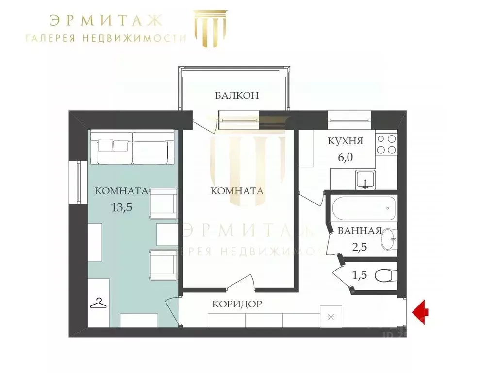 Комната Санкт-Петербург пос. Смолячково, пер. Павлика Морозова, 7 ... - Фото 2