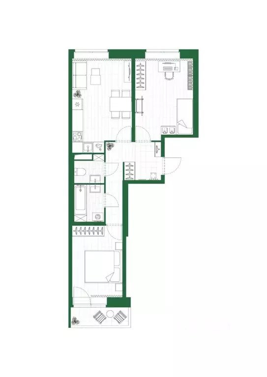 3-к кв. Санкт-Петербург ул. Ивинская, 1к1 (57.64 м) - Фото 0