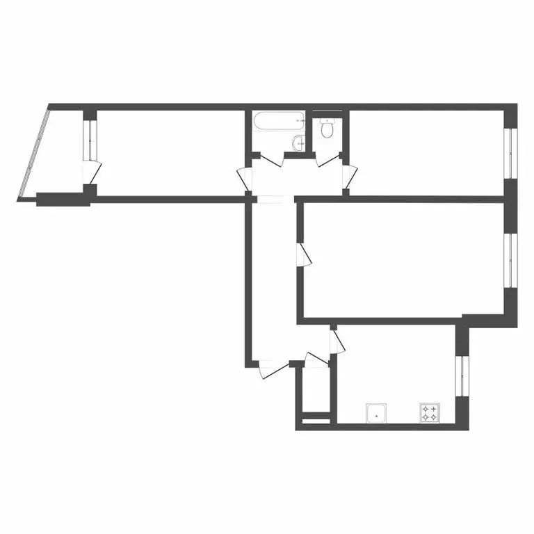 3-комнатная квартира: Тюмень, улица Александра Логунова, 4 (66.5 м) - Фото 1