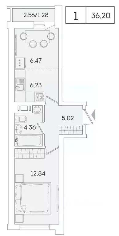 1-к кв. Ленинградская область, Мурино Всеволожский район, ул. ... - Фото 1
