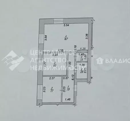 2-к. квартира, 47,1 м, 2/5 эт. - Фото 0