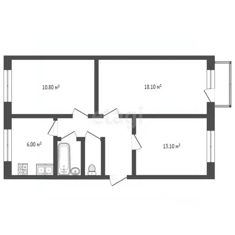 3-к кв. Тамбовская область, Тамбов Мичуринская ул., 171к1 (62.4 м) - Фото 1