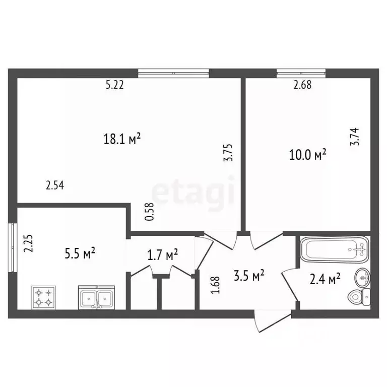 2-к кв. Санкт-Петербург просп. Ветеранов, 36 (42.2 м) - Фото 2