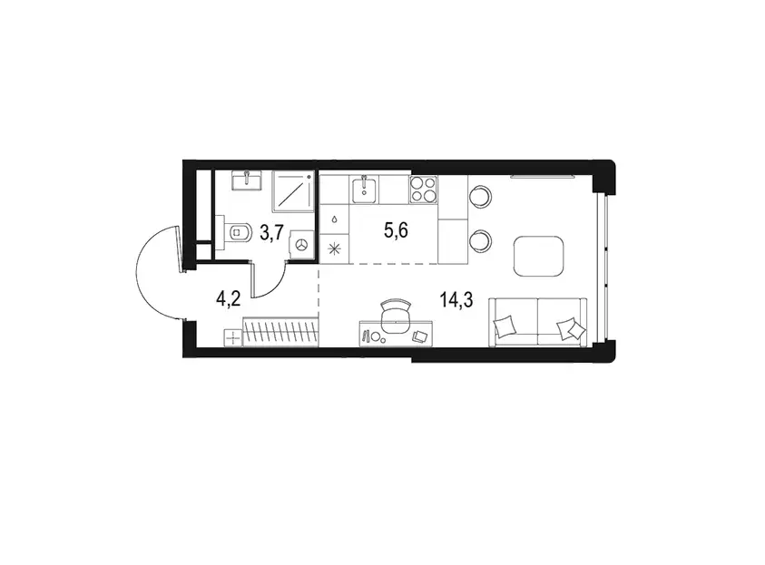 Продаётся квартира-студия, 27.8 м - Фото 1