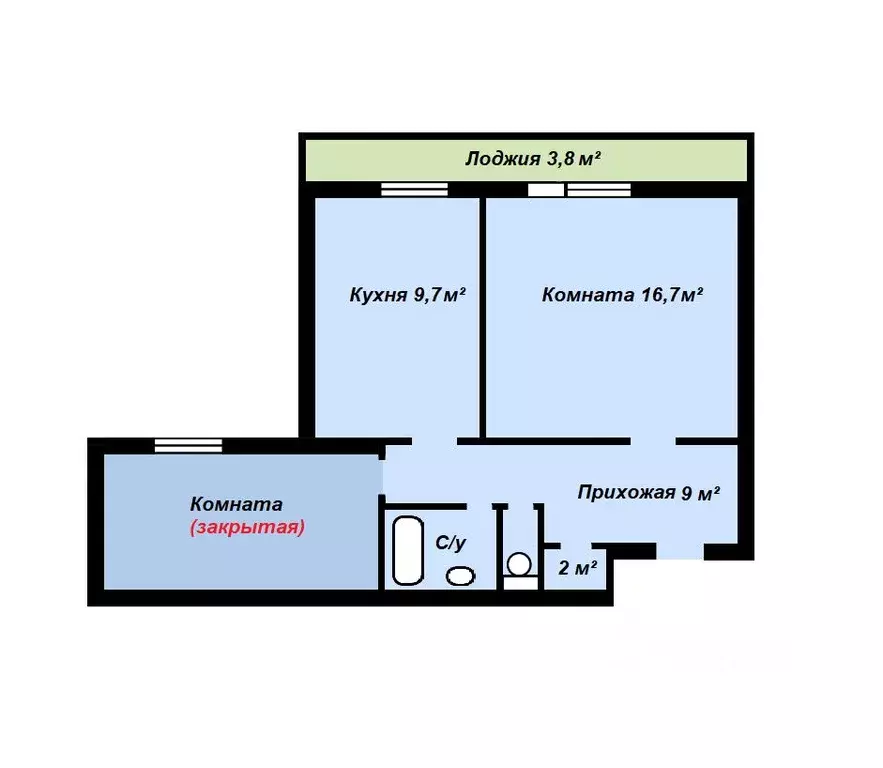 1-к кв. Москва, Москва, Троицк В мкр, 38 (52.6 м) - Фото 1