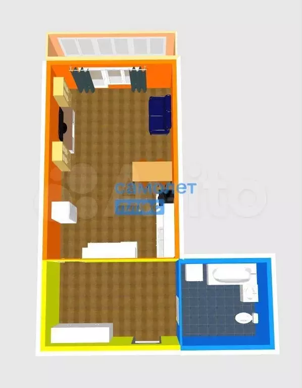 Квартира-студия, 32,3 м, 4/9 эт. - Фото 1