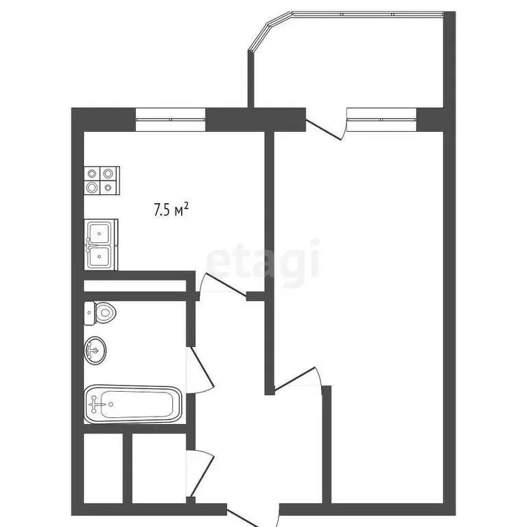 1-комнатная квартира: Череповец, улица Данилова, 21 (37.8 м) - Фото 1
