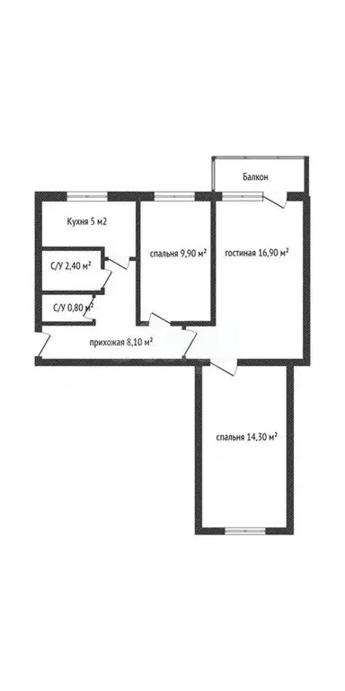 3-к кв. Краснодарский край, Тимашевск ул. Комарова, 39 (57.3 м) - Фото 2