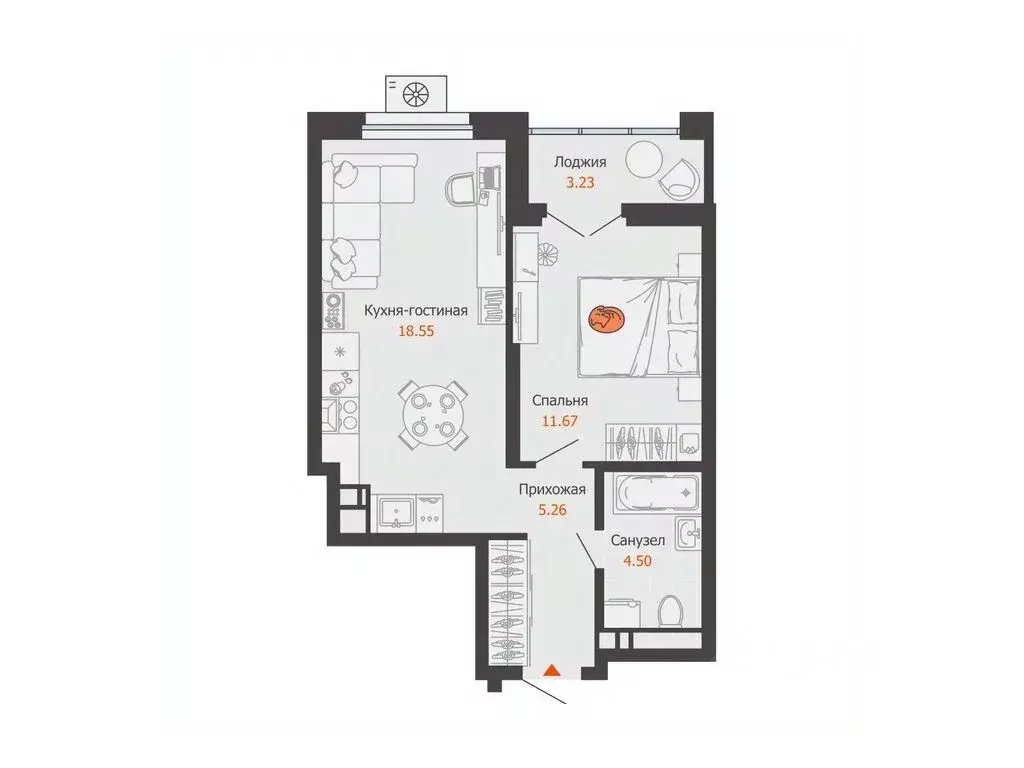 1-к кв. Удмуртия, Ижевск ул. Холмогорова, 121 (42.0 м) - Фото 1