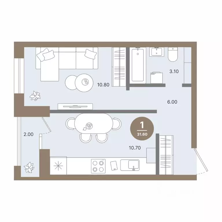 1-к кв. Нижегородская область, Нижний Новгород 52-й Автозавода кв-л,  ... - Фото 1