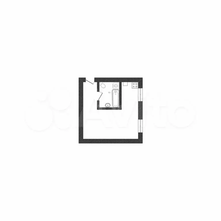 Квартира-студия, 33,5 м, 1/2 эт. - Фото 0