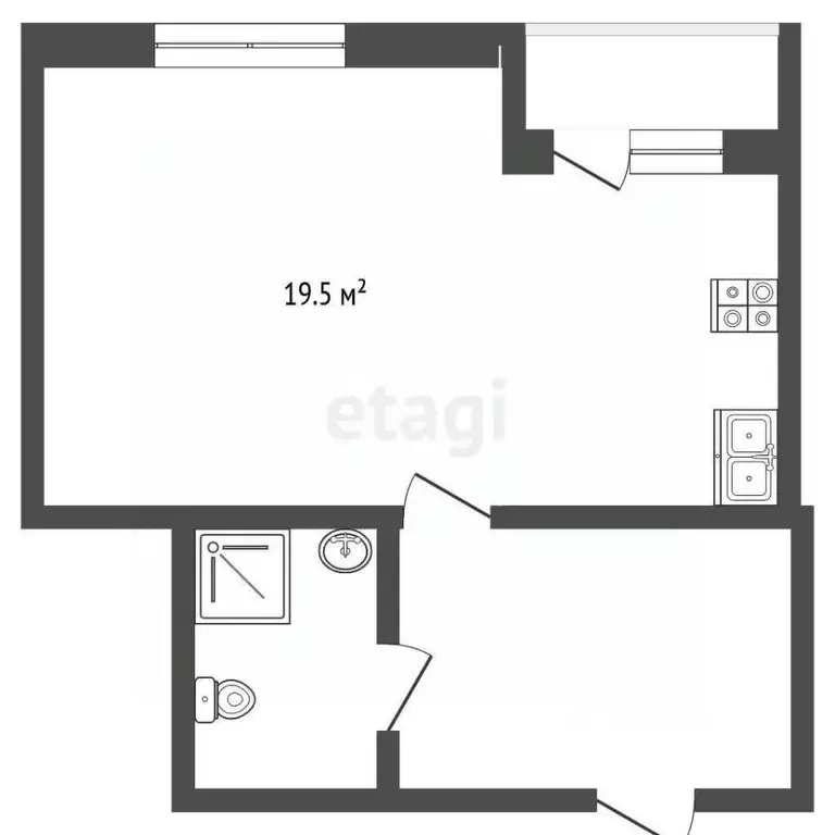 Студия Ярославская область, Ярославль ул. Брагинская, 18к3 (30.0 м) - Фото 2