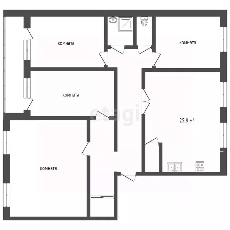 4-к кв. Башкортостан, Стерлитамак ул. Артема, 146 (85.0 м) - Фото 2