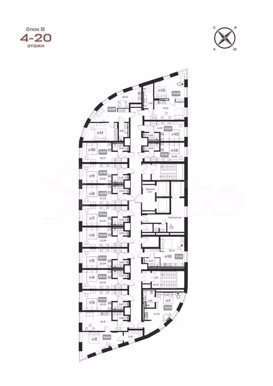 Апартаменты-студия, 26 м, 6/22 эт. - Фото 1