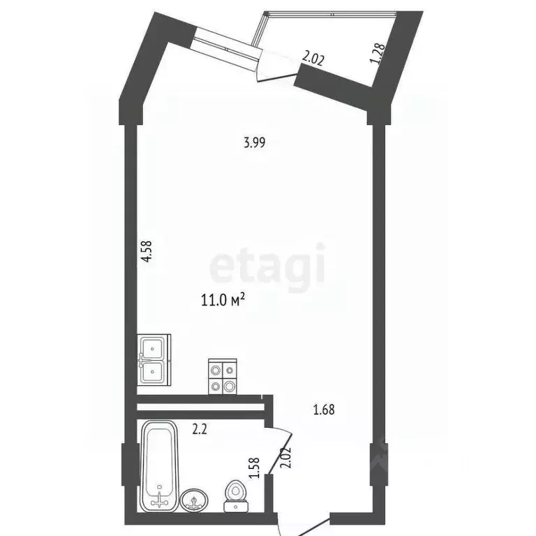 Студия Саха (Якутия), Якутск ул. Притузова, 6А (28.2 м) - Фото 2