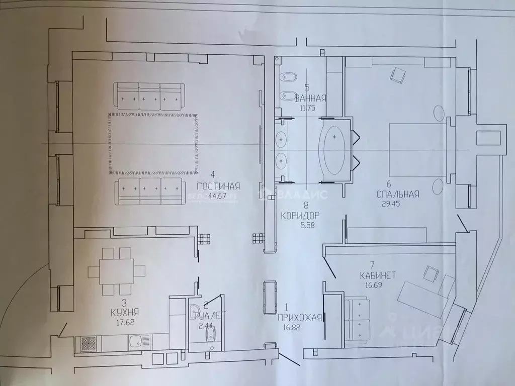 3-к кв. Архангельская область, Архангельск Троицкий просп., 12 (149.2 ... - Фото 2