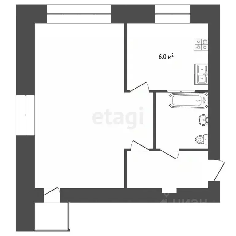 1-к кв. Пермский край, Пермь Петропавловская ул., 68 (32.5 м) - Фото 2