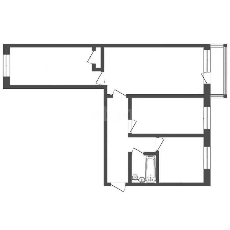 3-комнатная квартира: Бийск, улица Петра Мерлина, 16 (59.2 м) - Фото 1