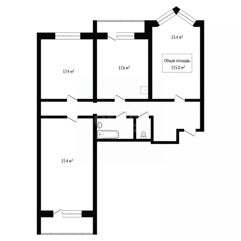3-к кв. Новосибирская область, Бердск ул. Ленина, 43А (115.0 м) - Фото 2