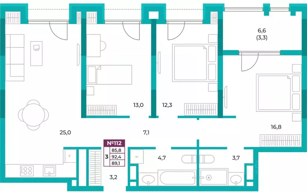 3-к кв. Крым, Симферополь ул. Воровского, 34 (89.1 м) - Фото 0