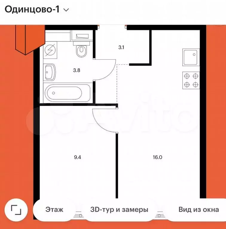 1-к. квартира, 32 м, 21/25 эт. - Фото 0