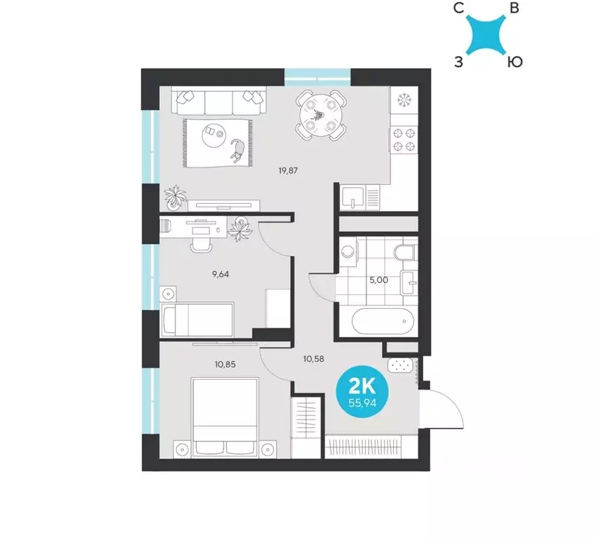 2-к кв. Свердловская область, Екатеринбург Академический мкр, 25-й ... - Фото 1