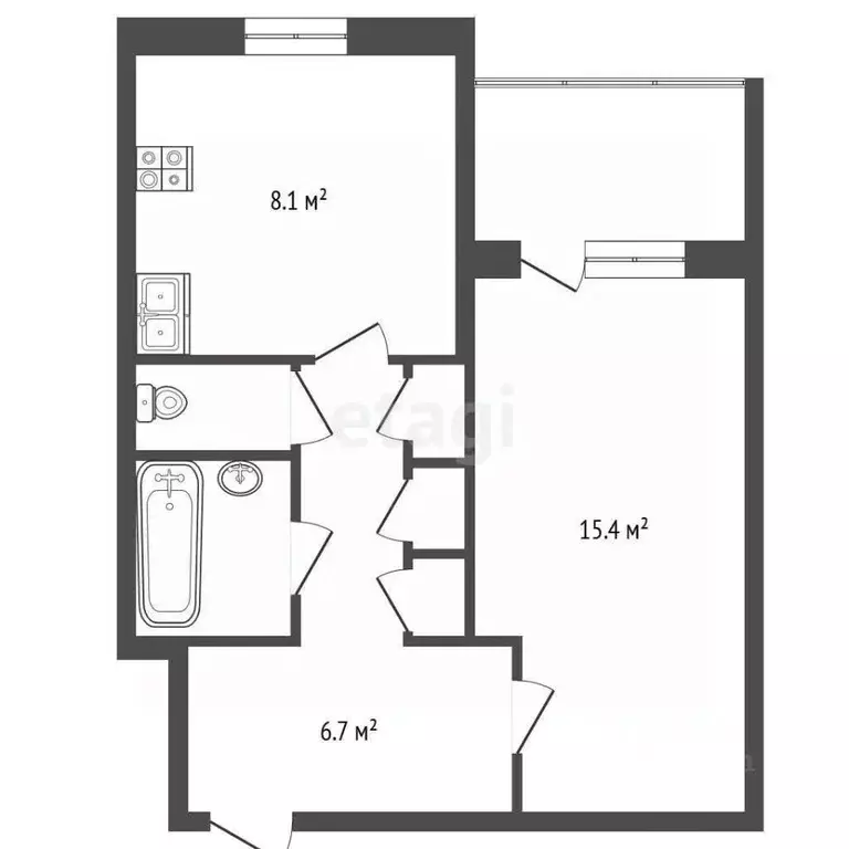1-к кв. Ямало-Ненецкий АО, Новый Уренгой Советский мкр, 9/3 (35.4 м) - Фото 2