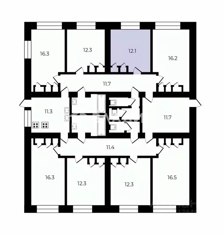 Комната Санкт-Петербург Искровский просп., 6К4 (12.1 м) - Фото 2