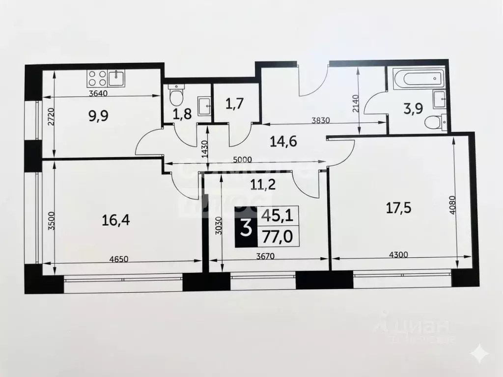 3-к кв. Москва Волоколамское ш., 71с3 (77.0 м) - Фото 2