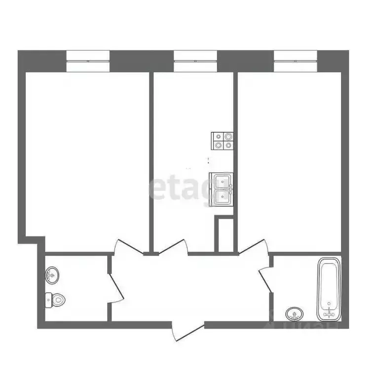 2-к кв. Ямало-Ненецкий АО, Новый Уренгой Славянский мкр, 1/2 (53.1 м) - Фото 1