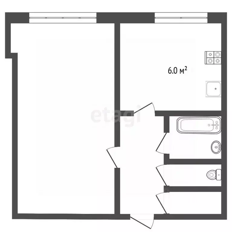 1-к кв. Тюменская область, Тюмень Ткацкий проезд, 18 (29.4 м) - Фото 2