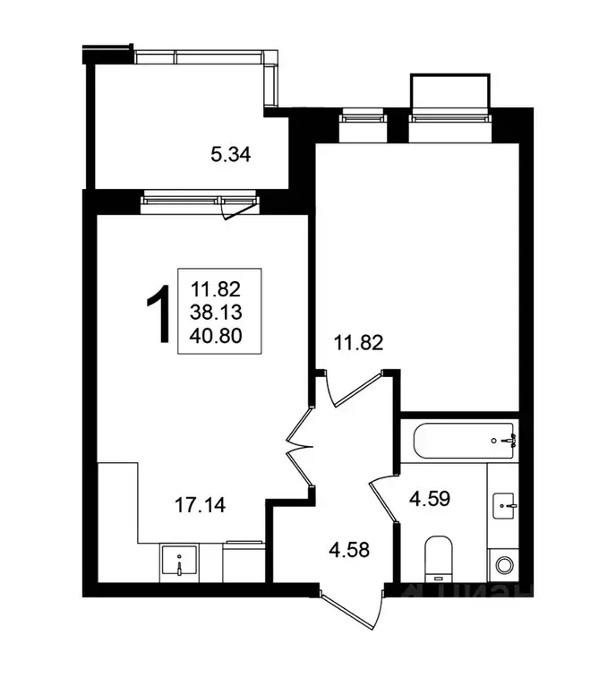 1-к кв. Московская область, Химки Клязьма-Старбеево мкр, Мишино кв-л,  ... - Фото 1