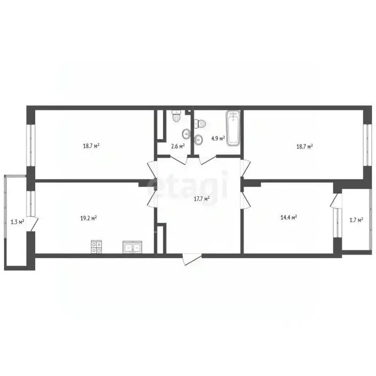 3-к кв. Московская область, Люберцы ул. Урицкого, 16к2 (100.0 м) - Фото 2