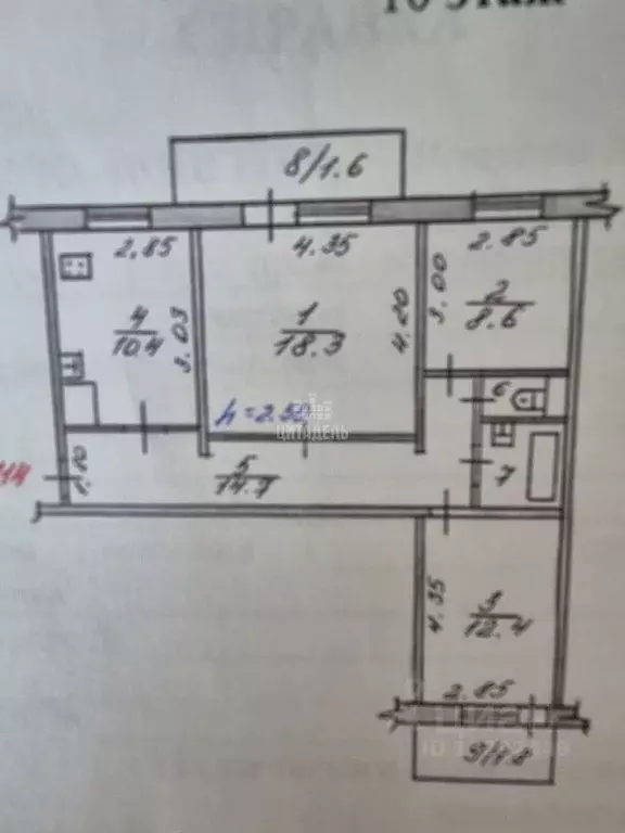 3-к кв. Воронежская область, Воронеж ул. Чапаева, 118 (72.0 м) - Фото 2