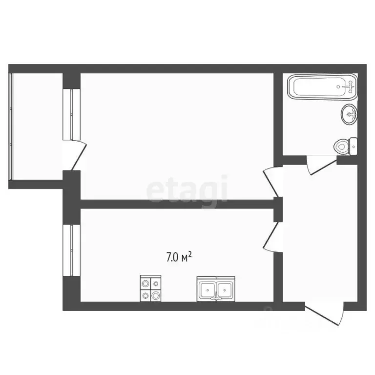 1-к кв. Свердловская область, Талица ул. Просторная, 9 (30.9 м) - Фото 2