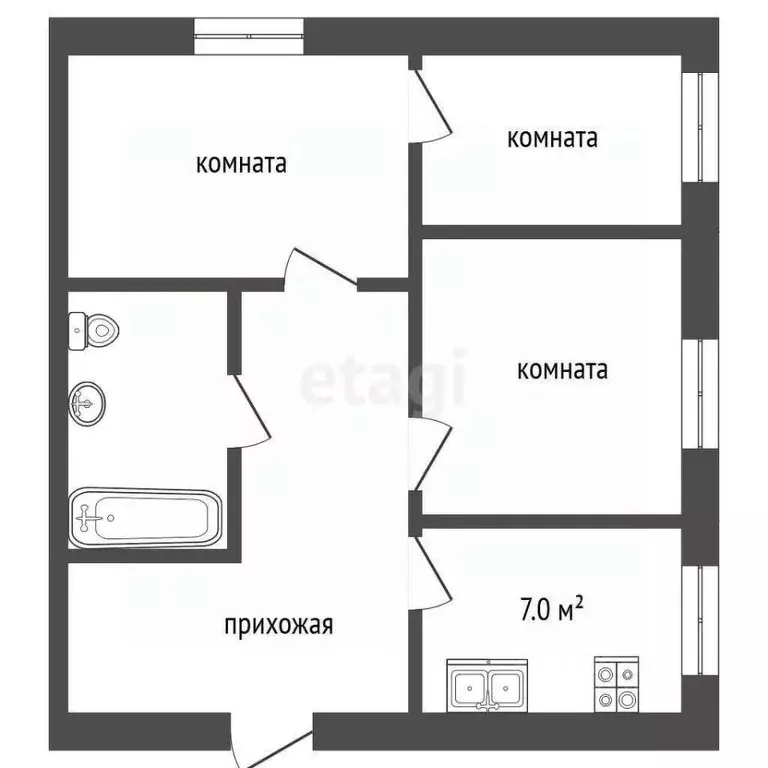 3-к кв. Ставропольский край, Пятигорск ул. Матвеева (53.0 м) - Фото 1