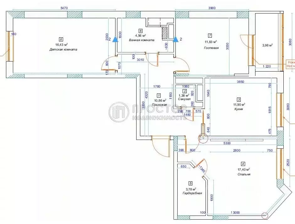 3-к кв. Московская область, Люберцы ул. Юности, 9 (80.1 м) - Фото 2