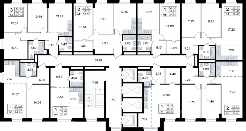 3-к кв. Приморский край, Владивосток ул. Тухачевского, 80 (62.93 м) - Фото 2