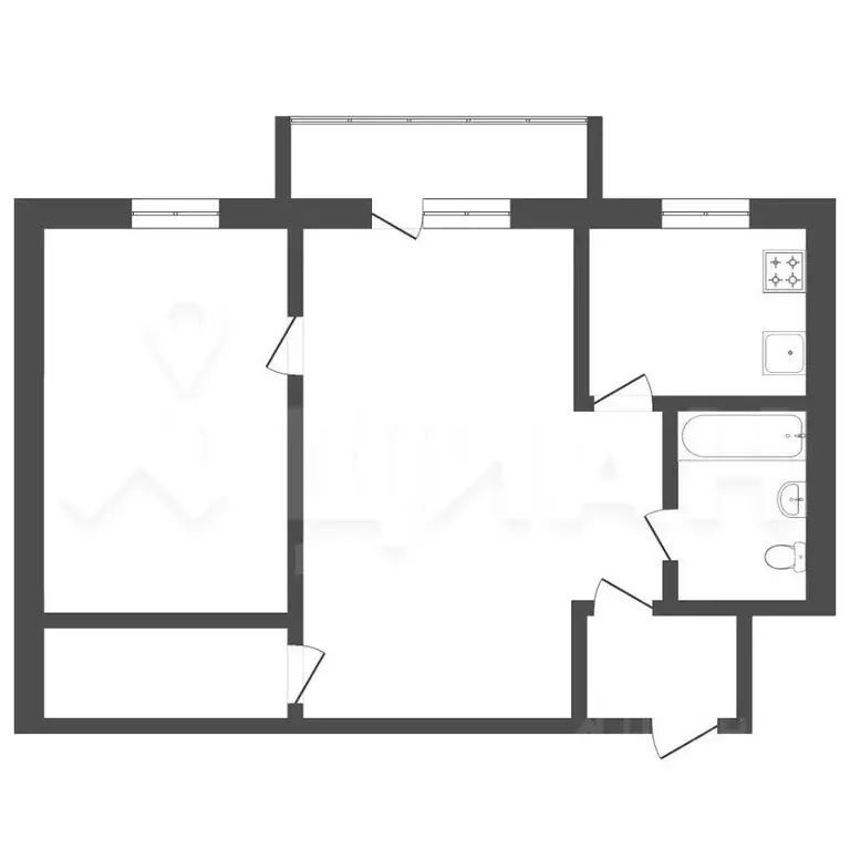 2-к кв. Омская область, Омск просп. Мира, 8 (43.0 м) - Фото 0