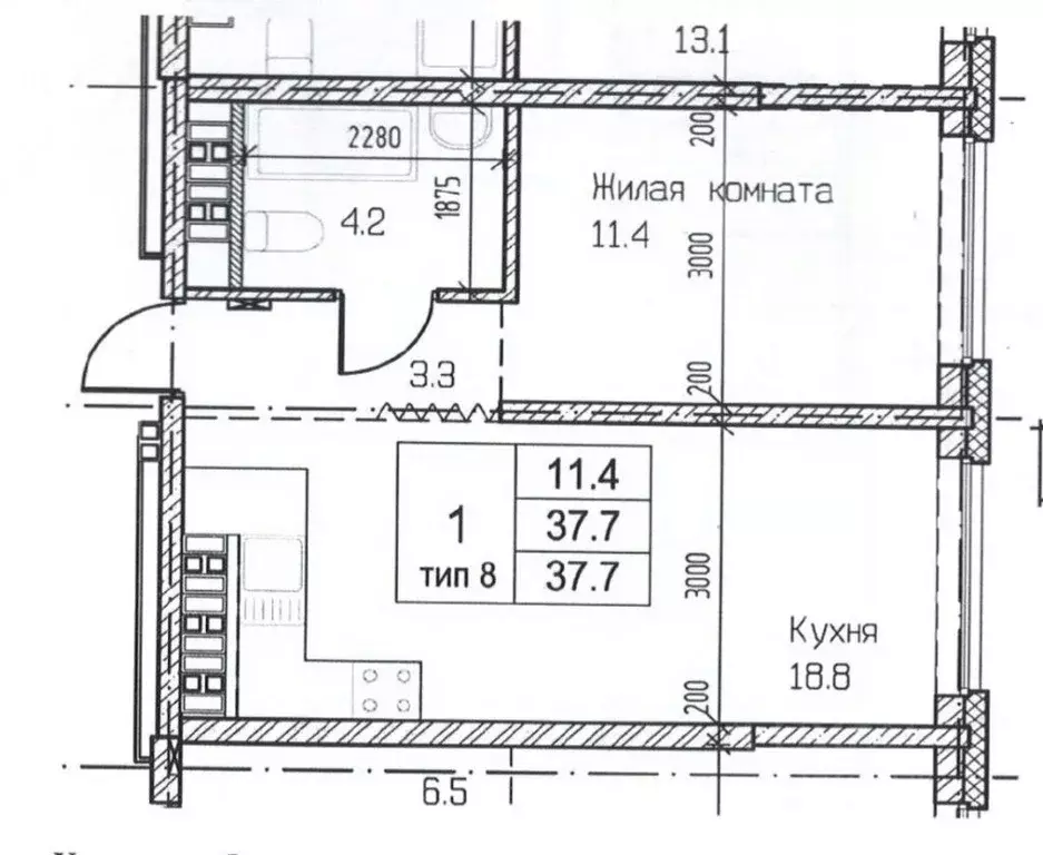 1-к кв. Свердловская область, Екатеринбург ул. Краснолесья, 10 (37.7 ... - Фото 2
