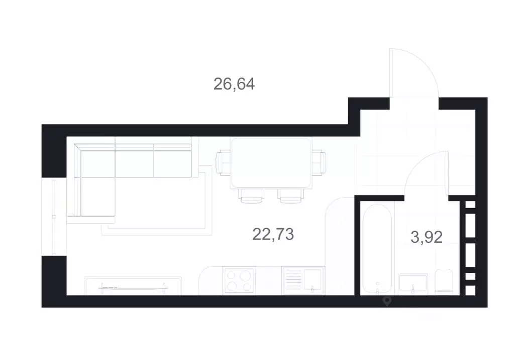 Студия Дагестан, Каспийск ул. М. Халилова, 1А (26.64 м) - Фото 1